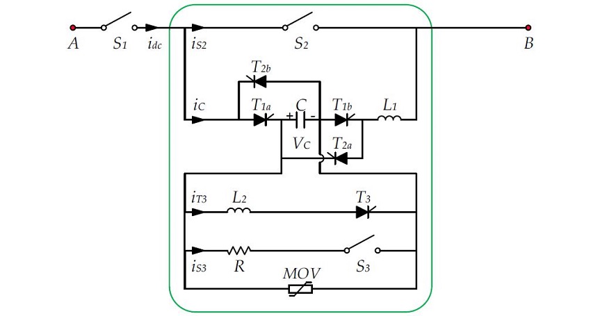 HVDC hybrid circuit breaker topology