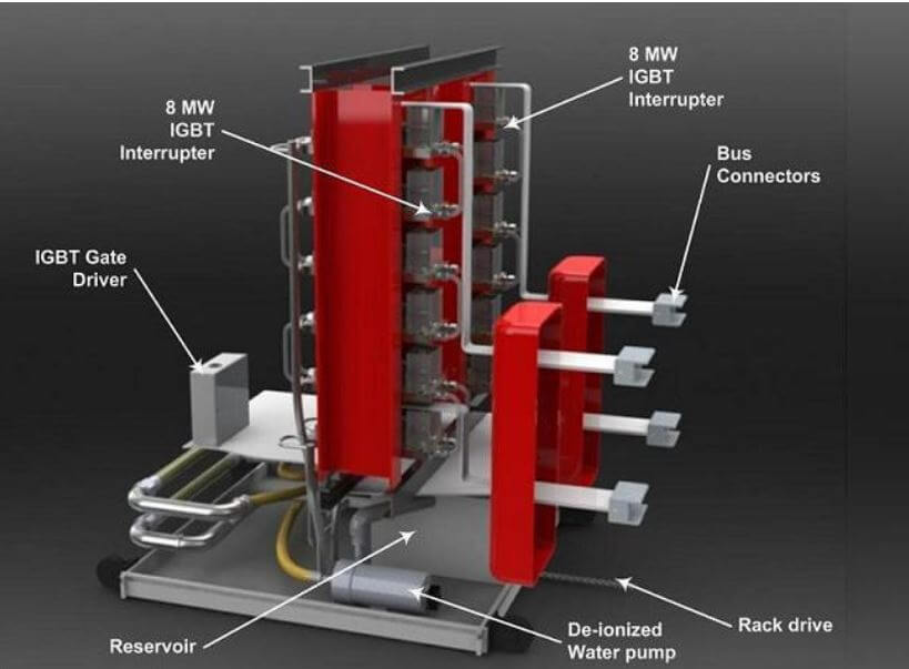 Conceptual drawing of a solid-state circuit breaker