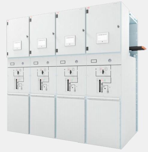 MV primary gas insulated switchgear with pressurized dry air or C5-FK gas mixture, vacuum circuit breakersABB company